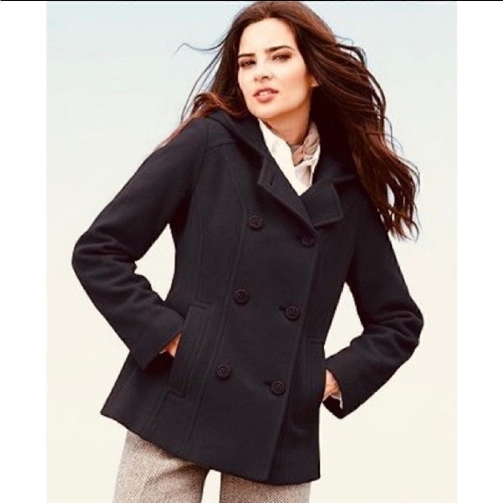 Jason Kole Double-Breasted Pea Coat Gray Size L